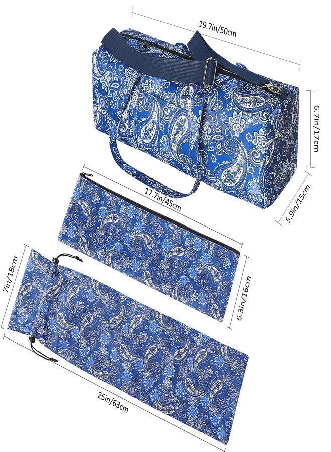 GUSTARIA Blue American Mahjong Game Set Bag with Protective Sleeves for Racks, Pushers, and Tiles (Case Only) - Image 2